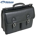 McKleinUSA Hazel Crest Black Leather Dual Compartment Laptop Case