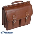 McKlein Brown Hazel Crest Leather Double Compartment Laptop Case