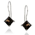 Glitzy Rocks Sterling Silver Smokey Quartz Drop Earrings
