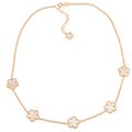 18k Gold/ Sterling Silver Mother of Pearl Flower Necklace