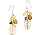 Stonique Creations Sterling Silver Honey Jade and Coin Pearl Earrings (9 mm)