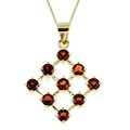 Glitzy Rocks 18k Yellow Gold over Sterling Silver Garnet Pendant