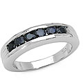 Sterling Silver Genuine Round Sapphire Ring (Size 7)