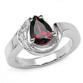 Sterling Silver Garnet and White Topaz Ring