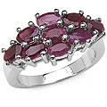 Sterling Silver Ruby Cluster Ring