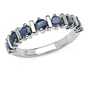 Sterling Silver Genuine Blue Sapphire Ring (Size 7)