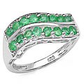 Sterling Silver Emerald Wave Ring