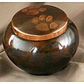 Large Rustic Copper Paw Pet Urn - up to 70lb.