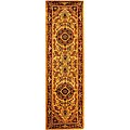 Hand-tufted Gold and Red Wool Runner Rug (2'3 x 8')