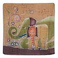 Cotton 'Elephant Family' Scarf (Thailand)