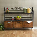 Baker's Rack with Three Rattan Drawers