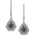 10k Gold 1/3ct TDW Blue and White Diamond Earrings