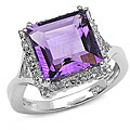 Sterling Silver Genuine Amethyst Ring