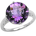 Sterling Silver Genuine Amethyst Silver Solitaire Ring