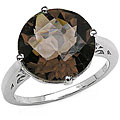 Sterling Silver Smokey Quartz Solitaire Ring
