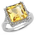 Glimmering 4.00ctw Genuine Citrine Silver Ring