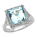 Glimmering 5.84ctw Genuine Blue Topaz Silver Ring
