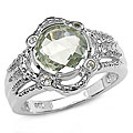 Sterling Silver Genuine Green Amethyst Ring