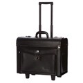 Abbyson Leather Rolling Pilot Travel Briefcase