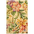 Hand-hooked Paradise Ivory Wool Rug (3'9 x 5'9)