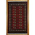 Pakistani Pak Bokhara Red Rug (3' x 5')