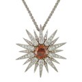 18k Gold 13 1/10ct TDW Clarity Enhanced Diamond Sun Necklace (G, VS2/SI1)