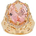Michael Valitutti 14k Yellow Gold Peach Morganite and Diamond Ring
