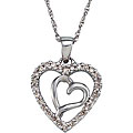 Sterling Silver 1/4ct TDW Diamond Heart Necklace (H-I, I2-I3)