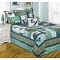High Tide Cotton Twin Patchwork Quilt Set and Pillow