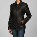IZOD Women's Plus Size Scuba-style Leather Jacket