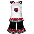 AnnLoren Girl's Lady Bug 2-piece Capri Outfit