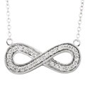 14k White Gold 1/4ct TDW Infinity Necklace (G-H, I2)