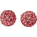 14k Gold Pale Purple Crystal Ball Earrings