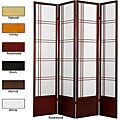 Wood and Rice Paper 6.5-foot 4-panel Double Cross Room Divider (China)