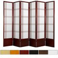 Wood and Rice Paper 6.5-foot 6-panel Double Cross Room Divider (China)