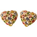 14k Yellow Gold Multicolor Crystal Heart Earrings