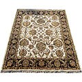 Indo Mahal Ivory/ Black Wool Rug (8' x 10')