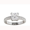 14k White Goldplated Princess CZ Bridal-inspired Ring