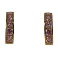 10k Gold Pink Cubic Zirconia Hoop Earrings