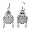Silver 'Day Dreamers' Pearl and Peridot Earrings (3-4 mm) (Indonesia)