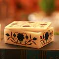 Marble and Lapis Lazuli 'Blue Rose Secrets' Jewelry Box (India)