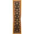 Indo Mahal Black/ Rust Wool Runner Rug (2'7 x 12'2)