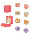 14k Gold Cubic Zirconia Stud Earrings