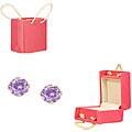 14k White Gold Lavender Cubic Zirconia Earrings