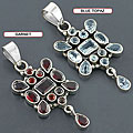 Sterling Silver Gemstone Pendant (India)