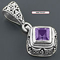 Sterling Silver Gemstone Pendant (India)