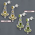 Sterling Silver Dangle Gemstone Earrings (India)