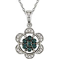 10k Gold 1/4ct TDW Blue and White Diamond Necklace