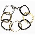 Two-tone Stainless Steel Square Link Bracelet