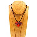 Red Glass Heart Sprial Necklace (Chile)